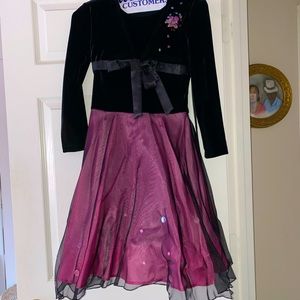 BYERGIRL - Tulle Dress with Velvet Vest Attachment, Black, Size 10 Girls